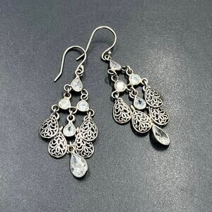 Silpada Vintage W2795 Sterling Silver 925 Cascading Chandelier‎ CZ Earrings